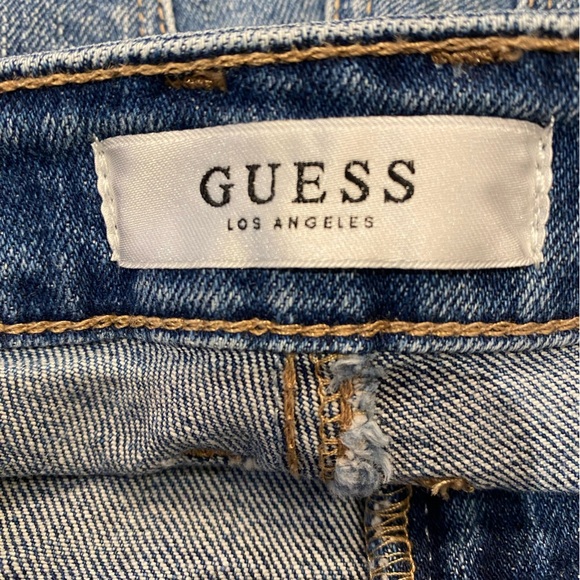 Guess Jean Shorts Embroidered Peek-a-boo Size 27 - Picture 10 of 11